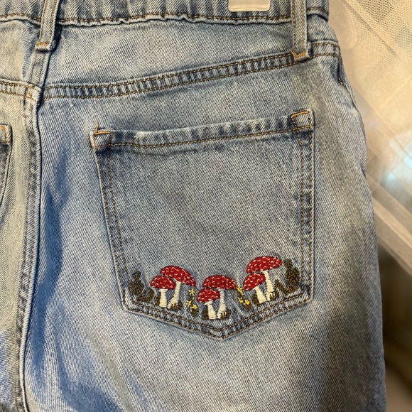 Forever 21 | Jeans | Mushroom Embroidered Jeans | Poshmark